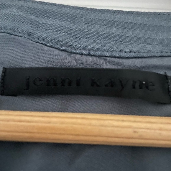 Jenni Kayne Seersucker Stripe Button Front Shirt Maxi Dress Ink Pockets - Picture 8 of 11